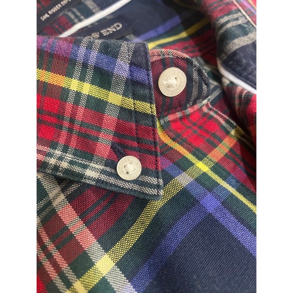 LANDS' END long sleeve heavy duty button up Cotton Shirt Sail/Rigger/Oxford -XL - Picture 4 of 12